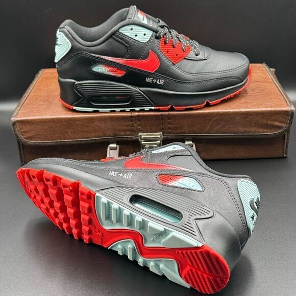 Nike Air Max 90 Leather 'Black Crimson Glacier Ice' - Picture 10 of 10